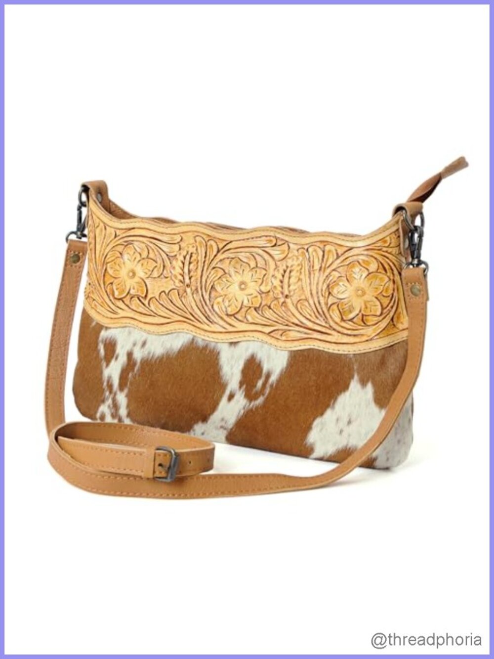 Genuine Cowhide Leather Shoulder Bag Adjustable Strap Purse Sling Handbag